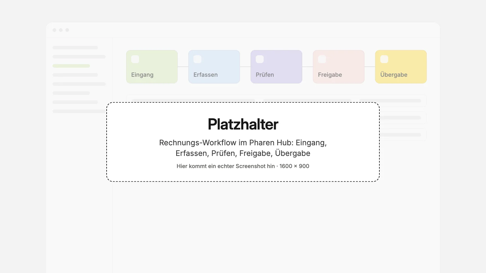 Platzhalter für den Screenshot: Rechnungs-Workflow im Pharen Hub