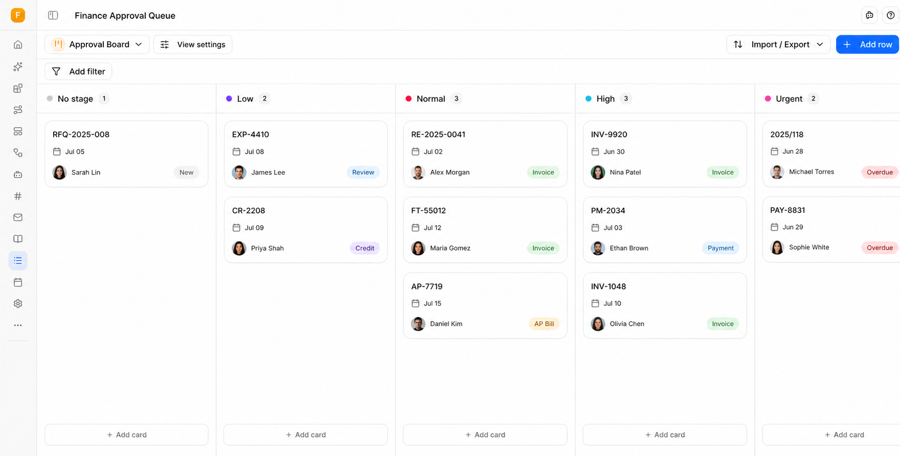 Pharen Lists with structured cases, record details and a Studio output.