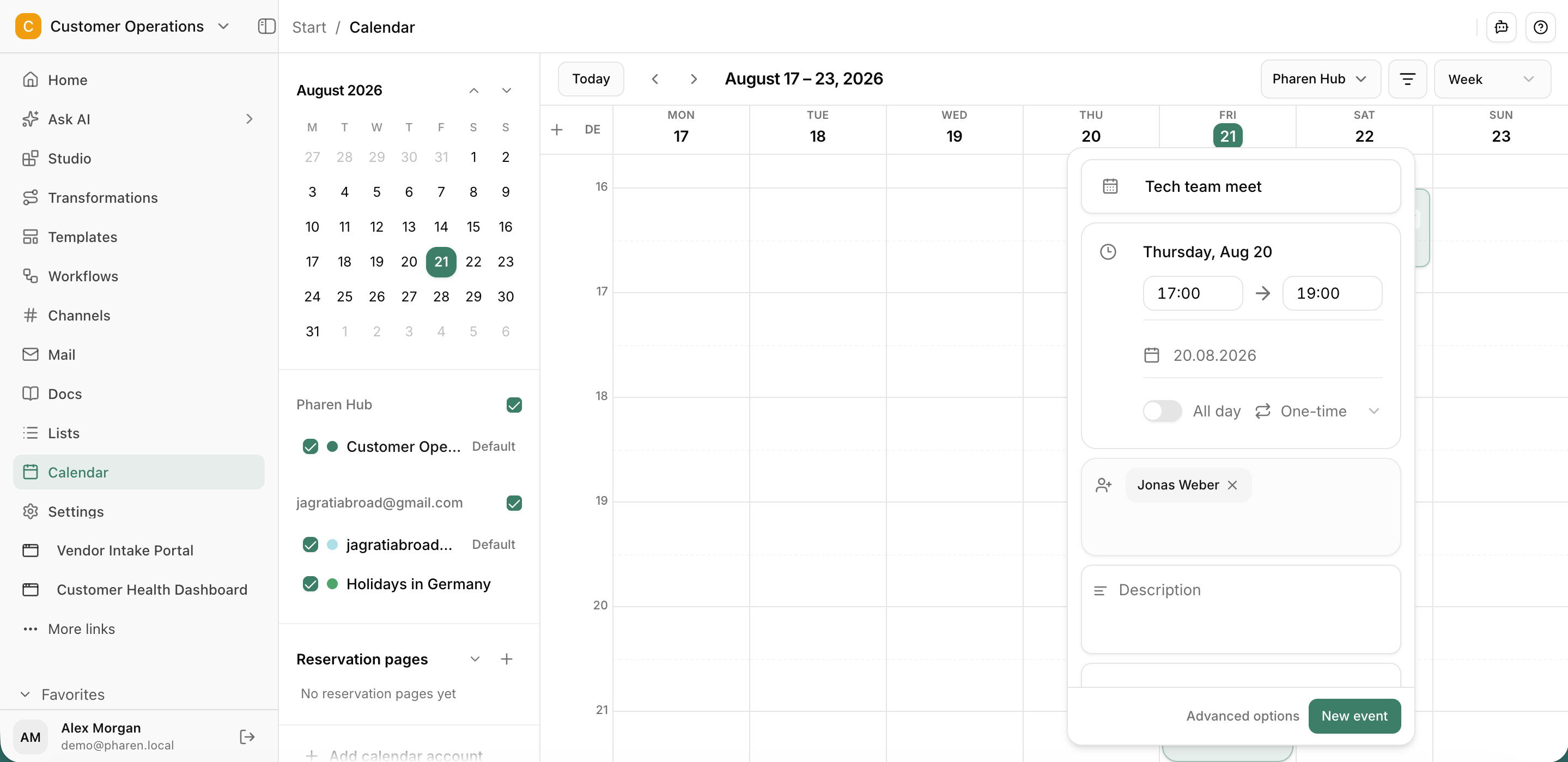 Prepare and capture. Bring the right context into the meeting and keep every decision attached to the project afterwards.