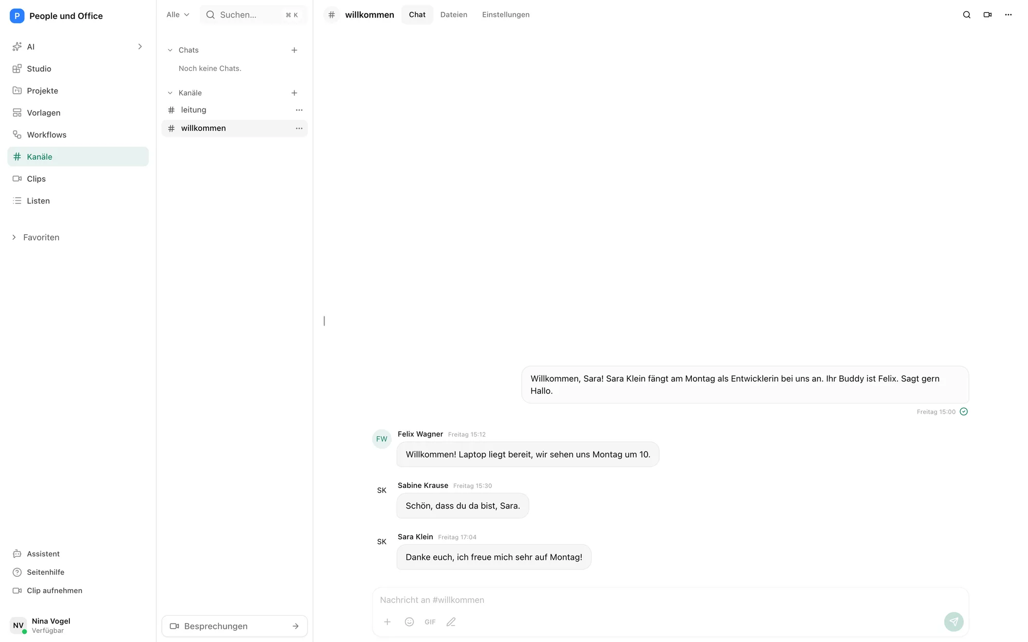 Kanal willkommen im Pharen Hub: Vorstellung der neuen Kollegin und Antworten aus dem Team.